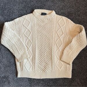 The Kilkenny Shop Irish 100% wool cable knit sweater.
